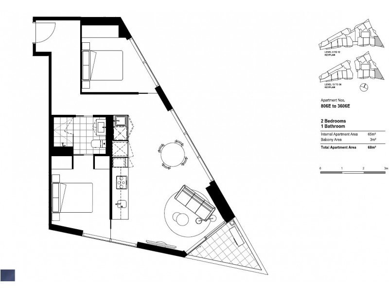 E2906/42-48 Balston Street, Southbank VIC 3006 Floorplan