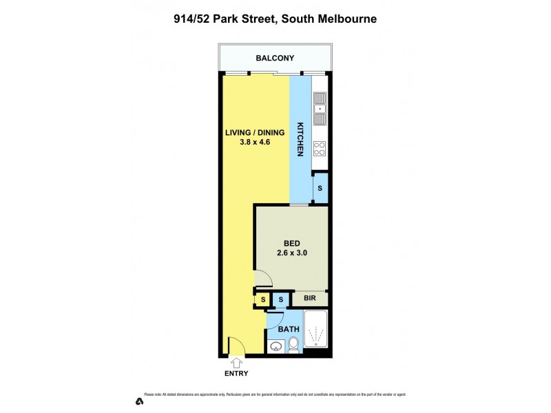 914/52 Park Street, South Melbourne VIC 3205 Floorplan
