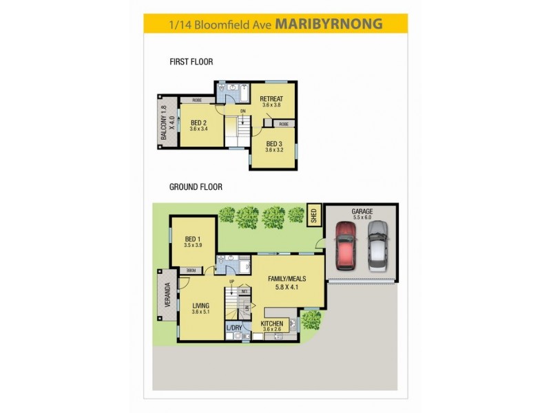 2, 3 and 4/14 Bloomfield Avenue, Maribyrnong VIC 3032 Floorplan