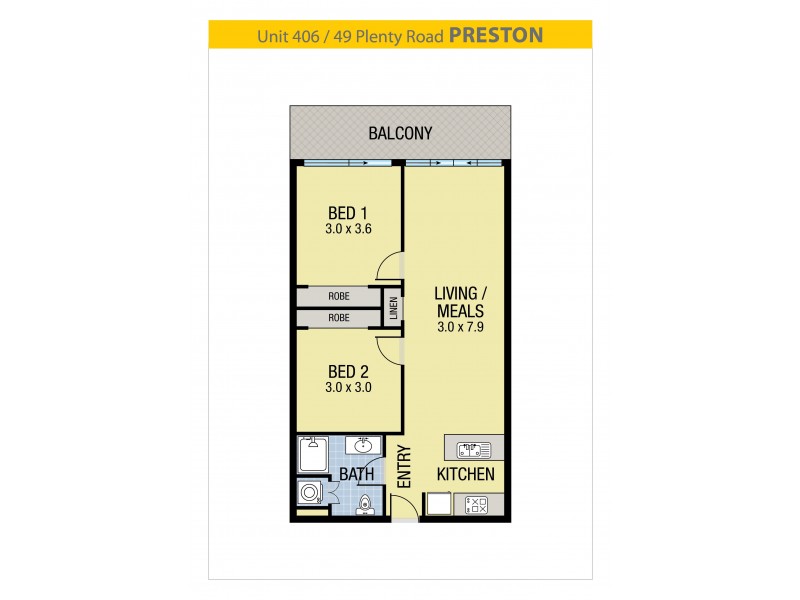 406/49 Plenty Road, Preston VIC 3072 Floorplan