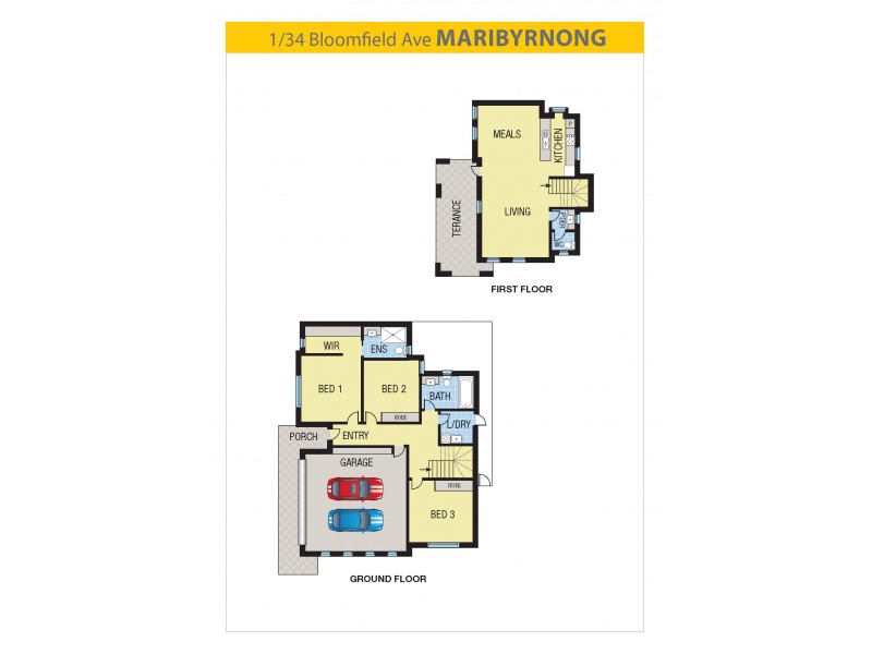 1/34 Bloomfield Avenue, Maribyrnong VIC 3032 Floorplan