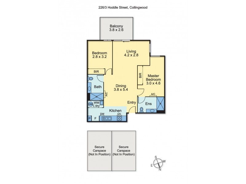 226/3 Hoddle Street, Collingwood VIC 3066 Floorplan