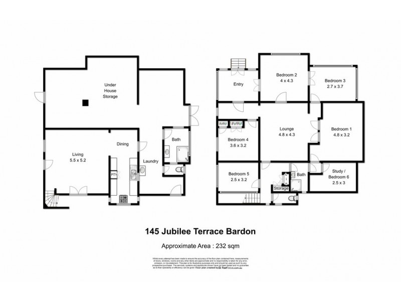 145 Jubilee Tce, Bardon QLD 4065 Floorplan