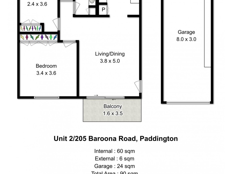 U2/205 Baroona Road, Paddington QLD 4064 Floorplan