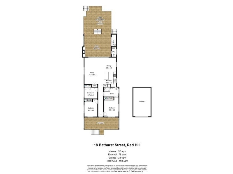18 Bathurst Street, Red Hill QLD 4059 Floorplan