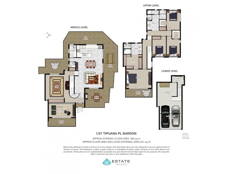 1/27 Tipuana Place, Bardon QLD 4065 Floorplan