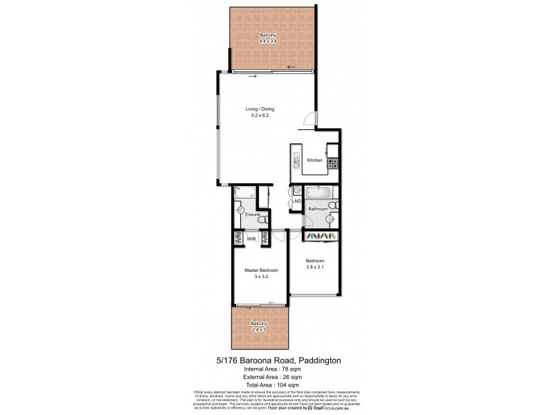 5/176 Baroona Road, Paddington QLD 4064 Floorplan
