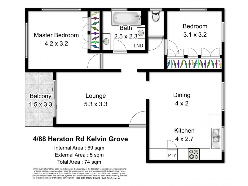 4/88 Herston Road, Kelvin Grove QLD 4059 Floorplan