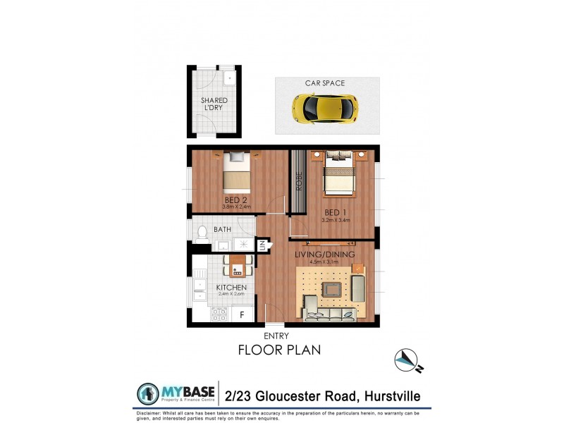2/23 Gloucester Road, Hurstville NSW 2220 Floorplan