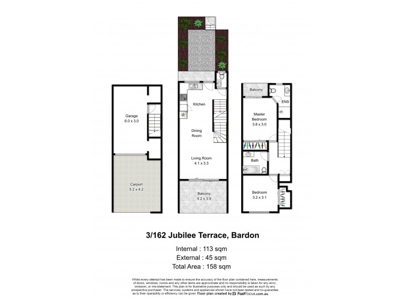3/162 Jubilee Terrace, Bardon QLD 4065 Floorplan