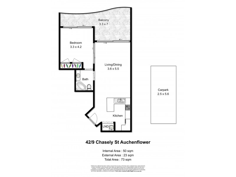 42/9 Chasely Street, Auchenflower QLD 4066 Floorplan