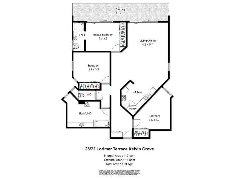25/72 Lorimer Terrace, Kelvin Grove QLD 4059 Floorplan