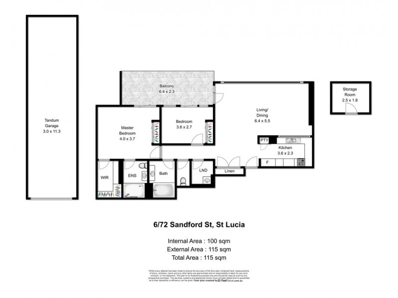 6/72 Sandford Street, St Lucia QLD 4067 Floorplan