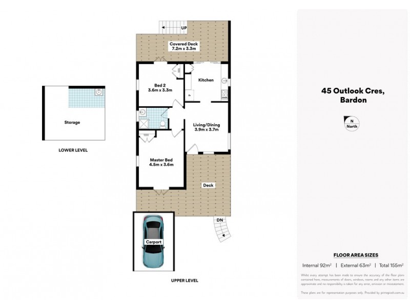 45 Outlook Crescent, Bardon QLD 4065 Floorplan