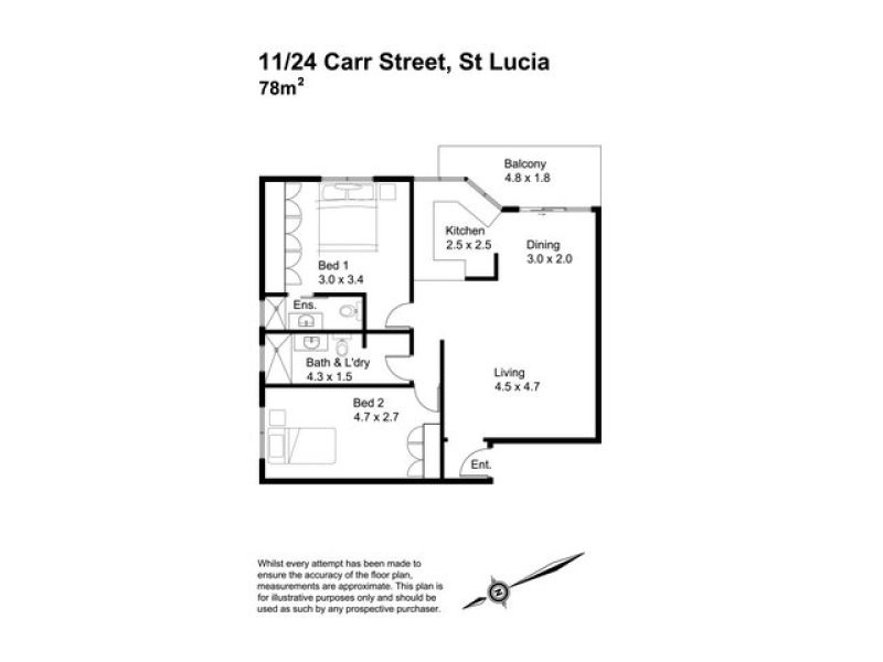 11/24 Carr Street, St Lucia QLD 4067 Floorplan