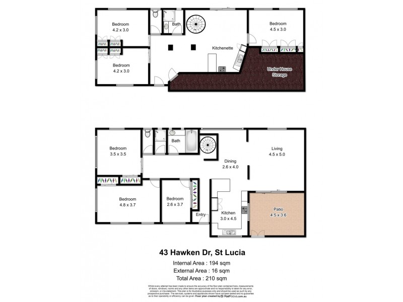 43 Hawken Drive, St Lucia QLD 4067 Floorplan