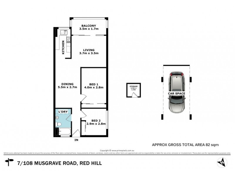 7/108 Musgrave Road, Red Hill QLD 4059 Floorplan