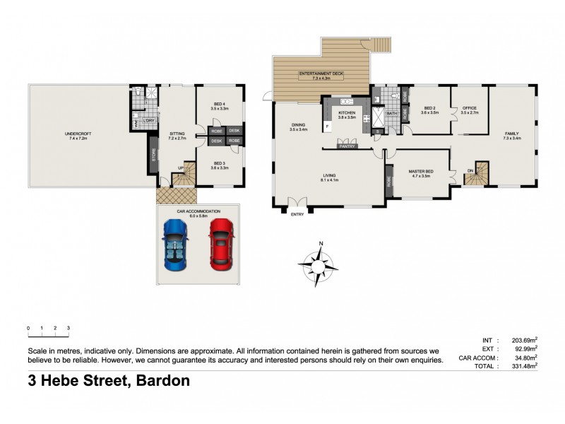 3 Hebe Street, Bardon QLD 4065 Floorplan