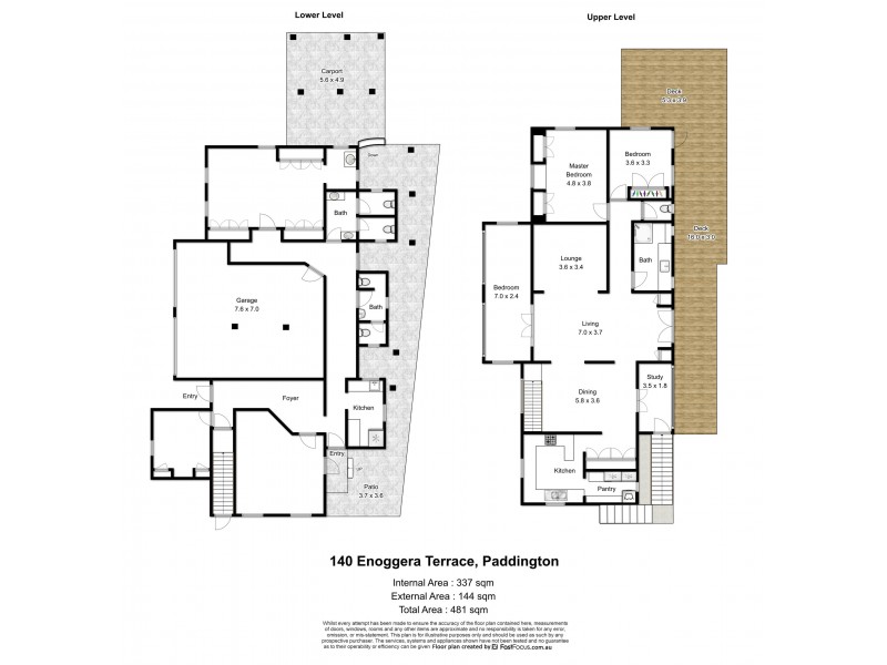 140 Enoggera Terrace, Paddington QLD 4064 Floorplan