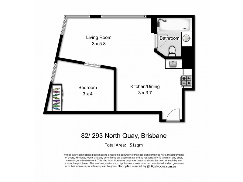 82/293 North Quay, Brisbane City QLD 4000 Floorplan