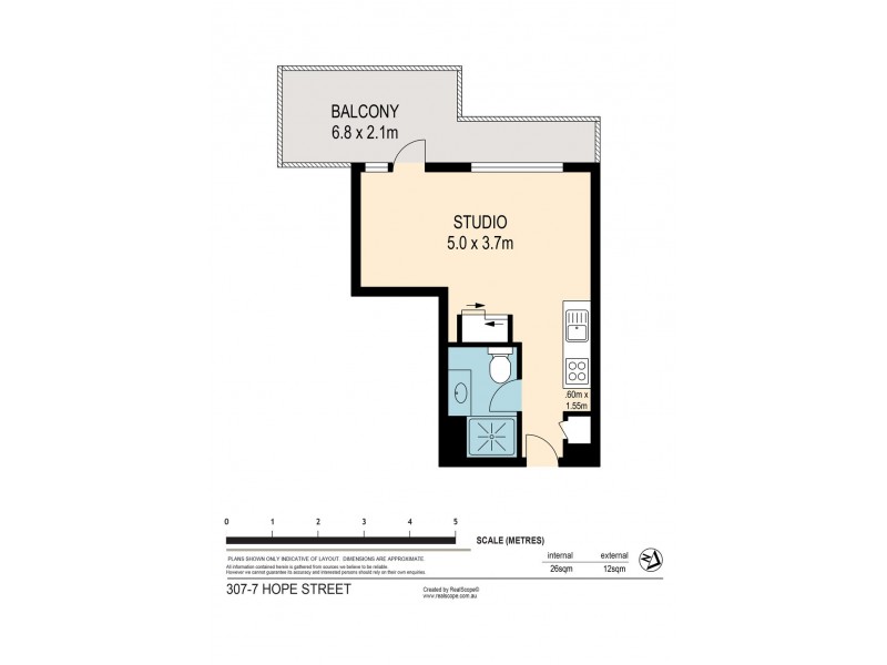 307/7 Hope Street, South Brisbane QLD 4101 Floorplan