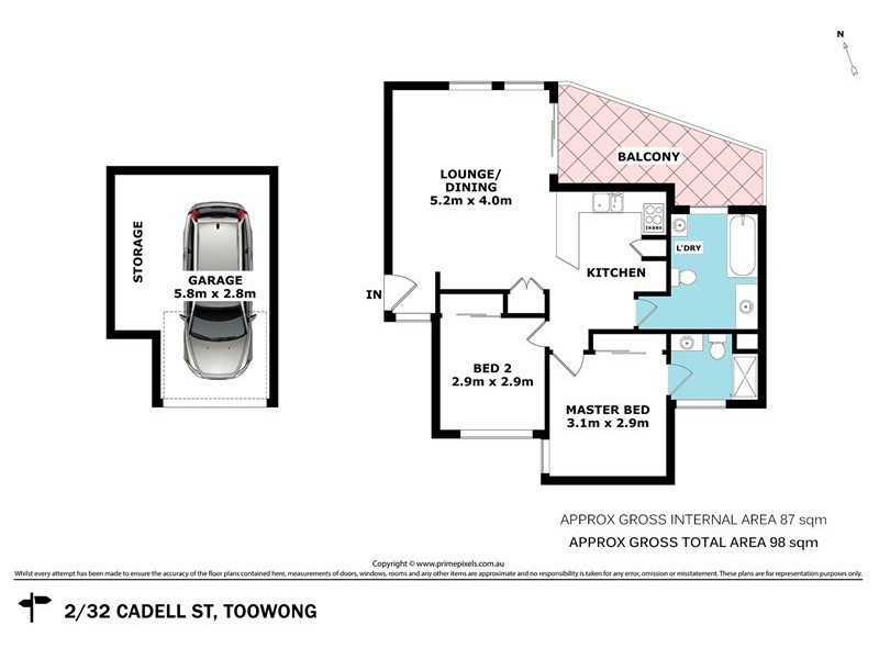 2/32 Cadell Street, Toowong QLD 4066 Floorplan
