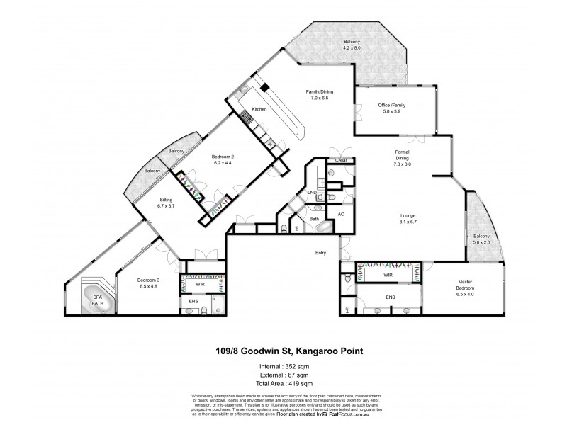 109/8 Goodwin Street, Kangaroo Point QLD 4169 Floorplan