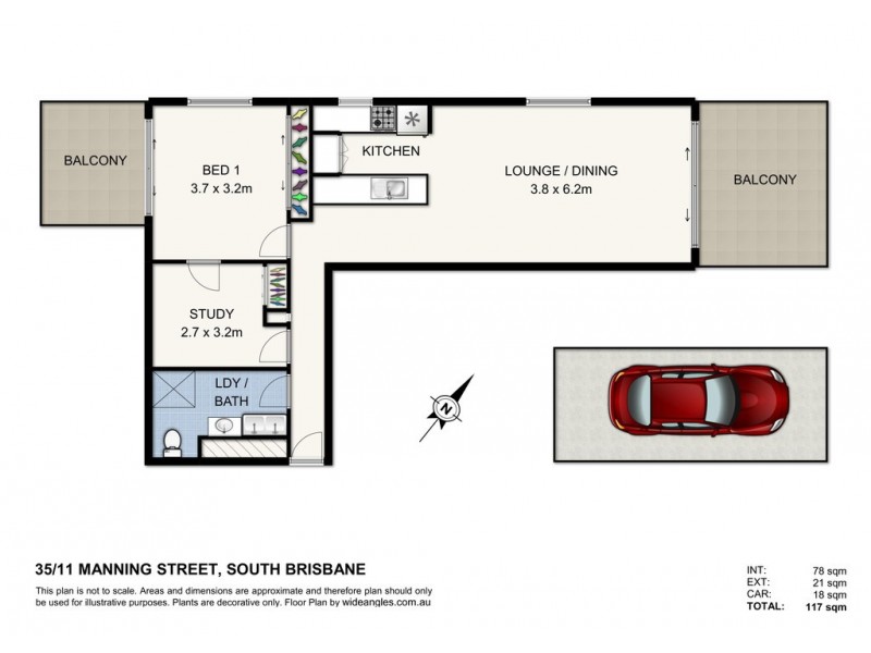 35/11 Manning Street, South Brisbane QLD 4101 Floorplan
