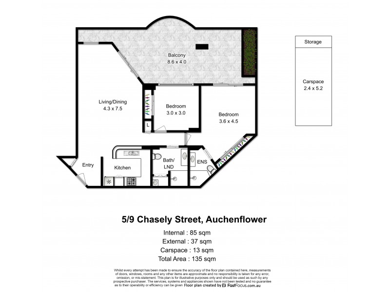 5/9 Chasely Street, Auchenflower QLD 4066 Floorplan