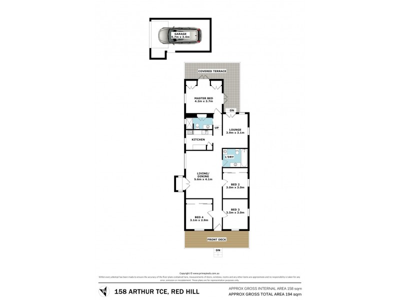 158 Arthur Terrace, Red Hill QLD 4059 Floorplan