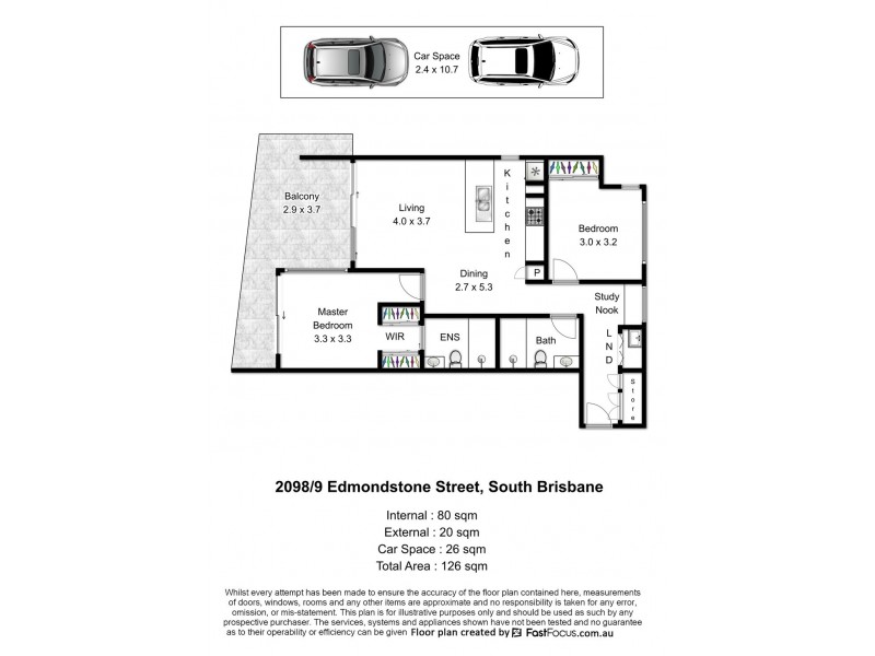 2098/9 Edmondstone Street, South Brisbane QLD 4101 Floorplan