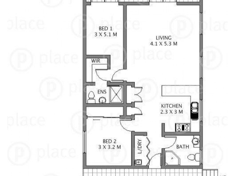 2/8 Horsfall Street, Paddington QLD 4064 Floorplan