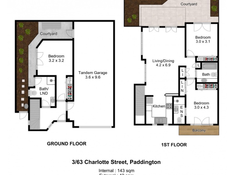 3/63 Charlotte Street, Paddington QLD 4064 Floorplan