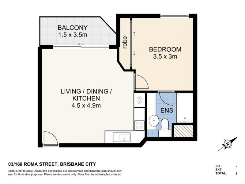 1503/160 Roma Street, Brisbane City QLD 4000 Floorplan