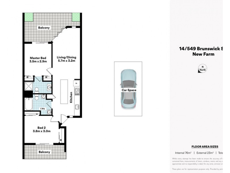 14/549 Brunswick Street, New Farm QLD 4005 Floorplan