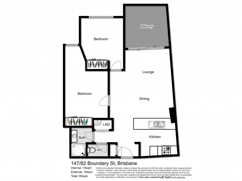 147/82 Boundary Street, Brisbane City QLD 4000 Floorplan