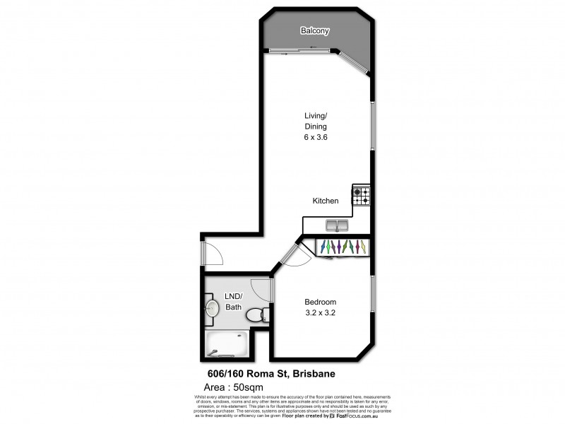 606/160 Roma Street, Brisbane City QLD 4000 Floorplan