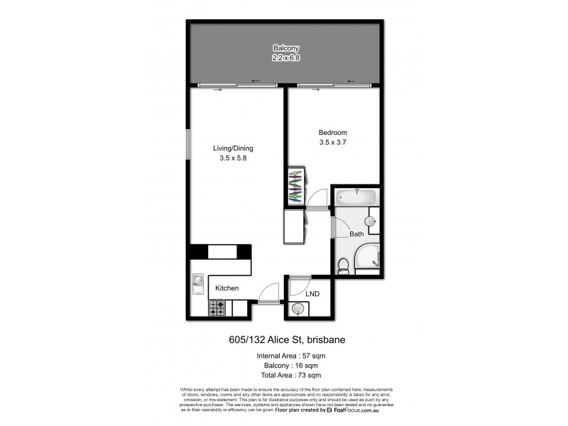 605/132 Alice Street, Brisbane City QLD 4000 Floorplan