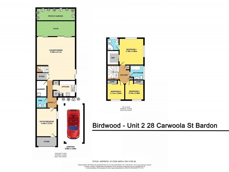 2/28 Carwoola St, Bardon QLD 4065 Floorplan