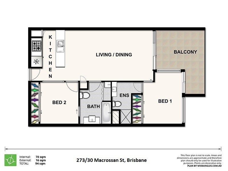 273/30 Macrossan Street, Brisbane City QLD 4000 Floorplan