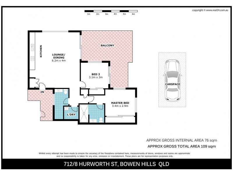 712/8 Hurworth Street, Bowen Hills QLD 4006 Floorplan