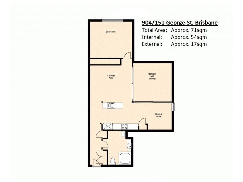 904/151 George Street, Brisbane City QLD 4000 Floorplan