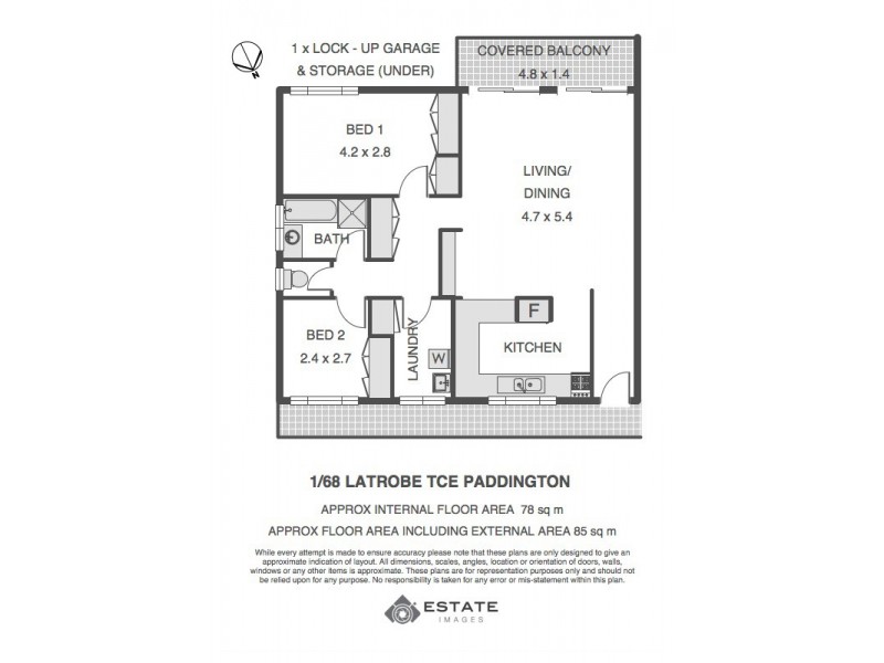 1/68 Latrobe Terrace, Paddington QLD 4064 Floorplan