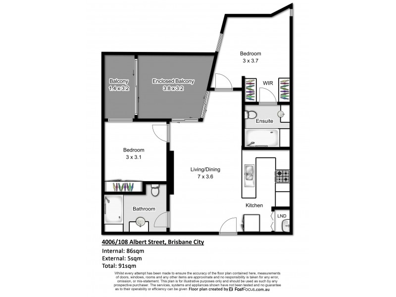 4006/108 Albert Street, Brisbane City QLD 4000 Floorplan
