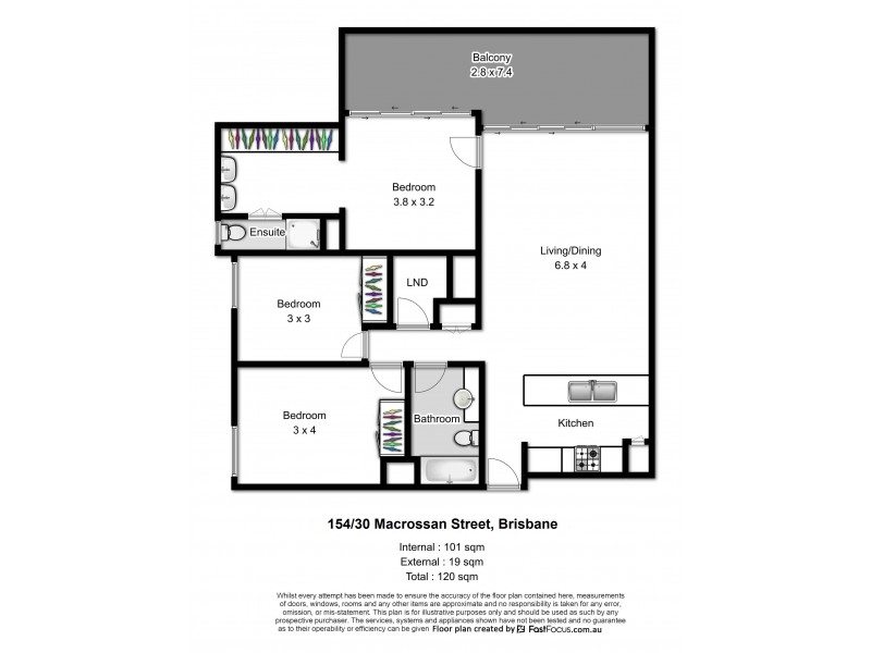 154/30 Macrossan Street, Brisbane City QLD 4000 Floorplan