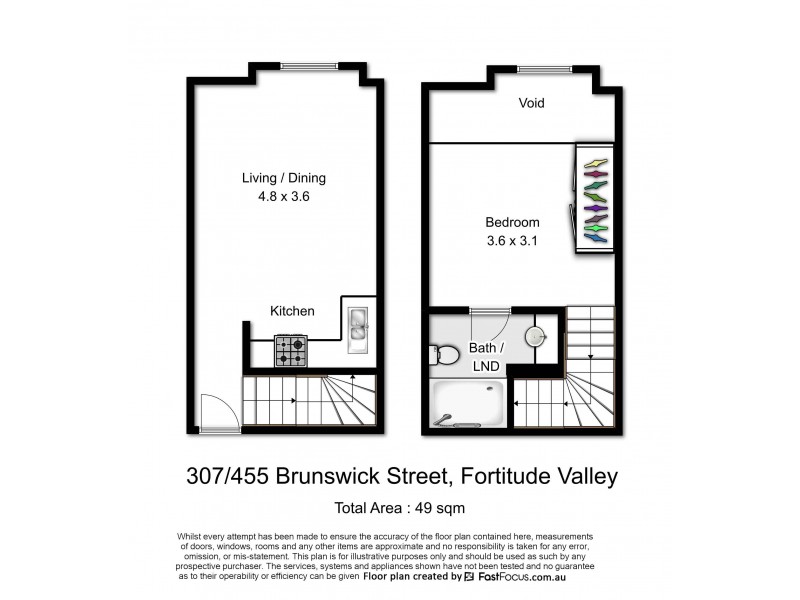 307/455 Brunswick Street, Fortitude Valley QLD 4006 Floorplan