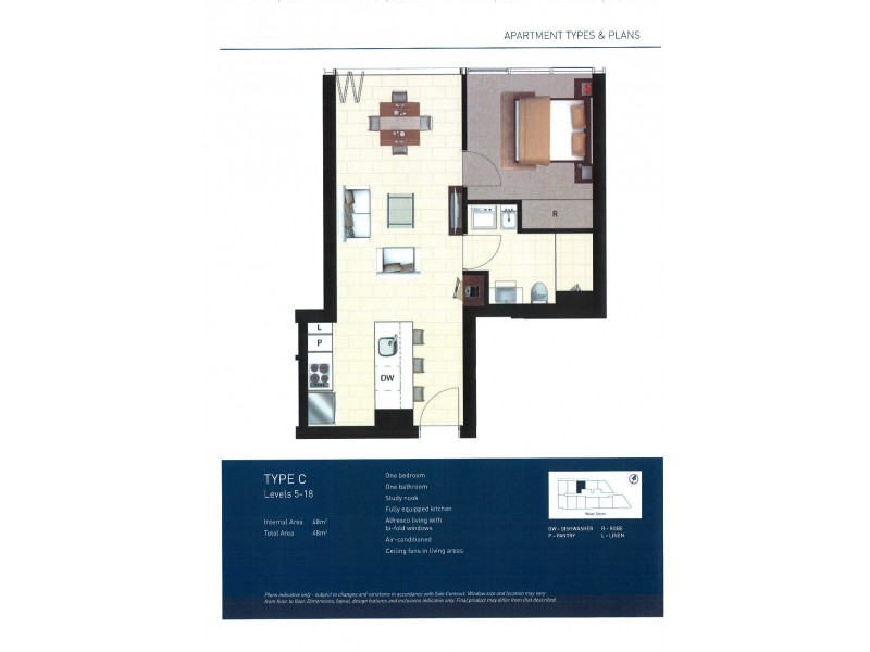 1603/348 Water Street, Fortitude Valley QLD 4006 Floorplan