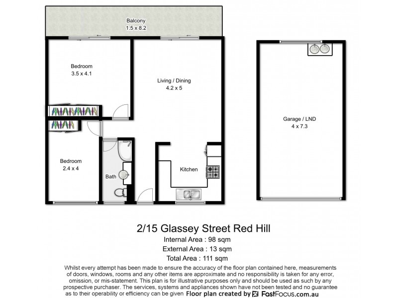 2/15 Glassey Street, Red Hill QLD 4059 Floorplan