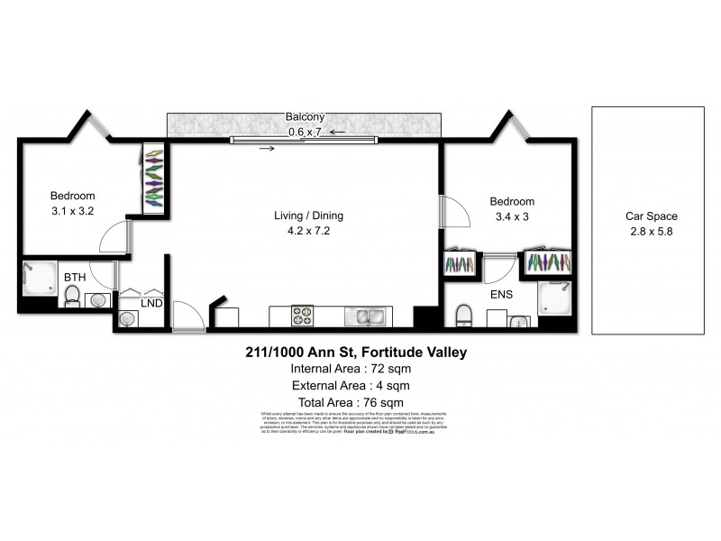 211/1000 Ann Street, Fortitude Valley QLD 4006 Floorplan