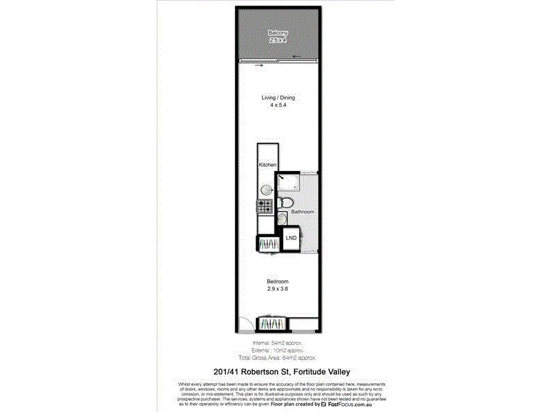 201/41 Robertson Street, Fortitude Valley QLD 4006 Floorplan